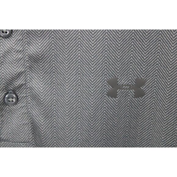 Under Armour Loose Heat gear Gray Chevron Pattern Mens Xl Short Sleeve Polo... - Picture 3 of 6